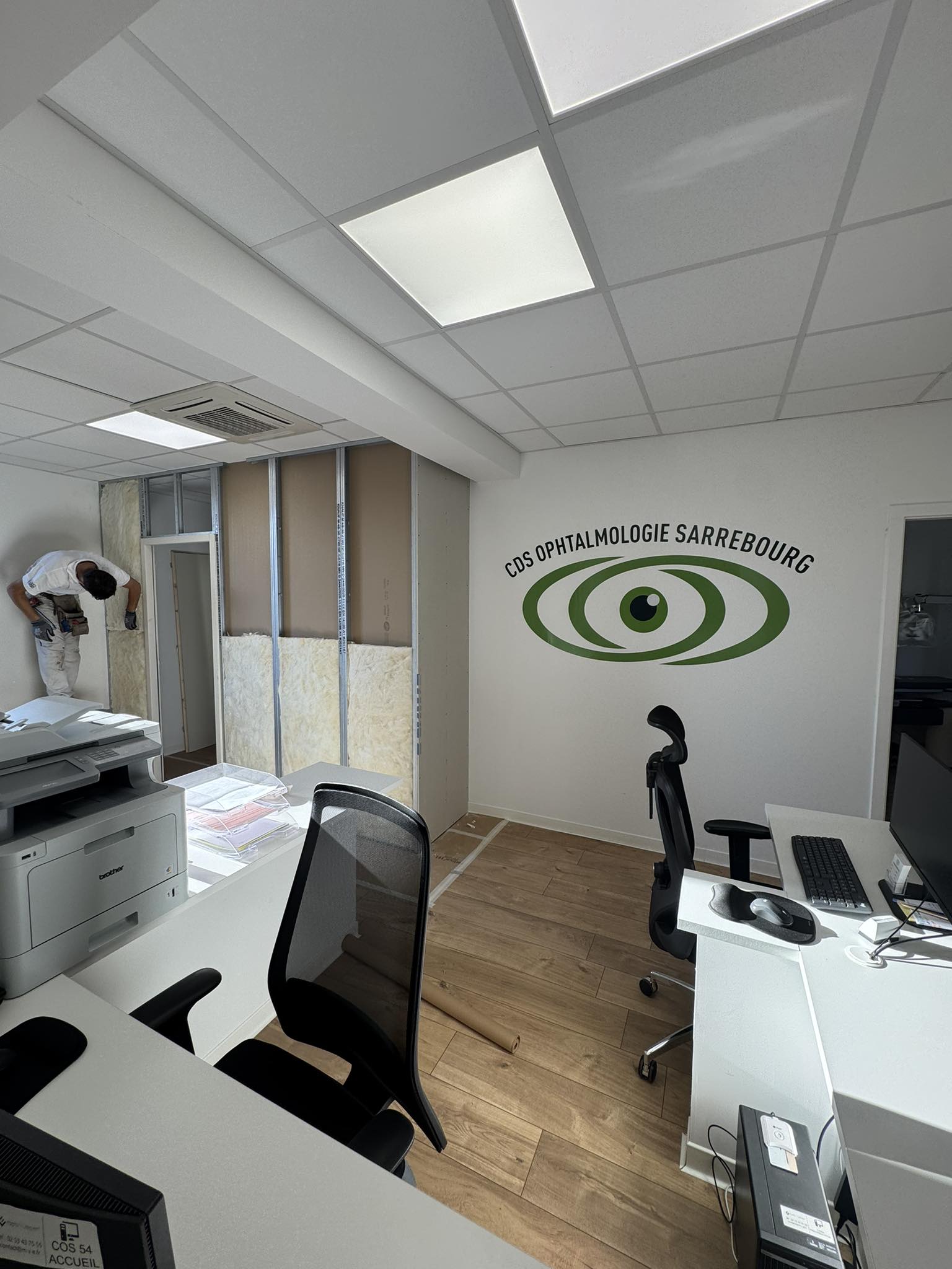 Isolation de murs intérieurs réalisée pour le CDS ophtalmologie à Sarrebourg